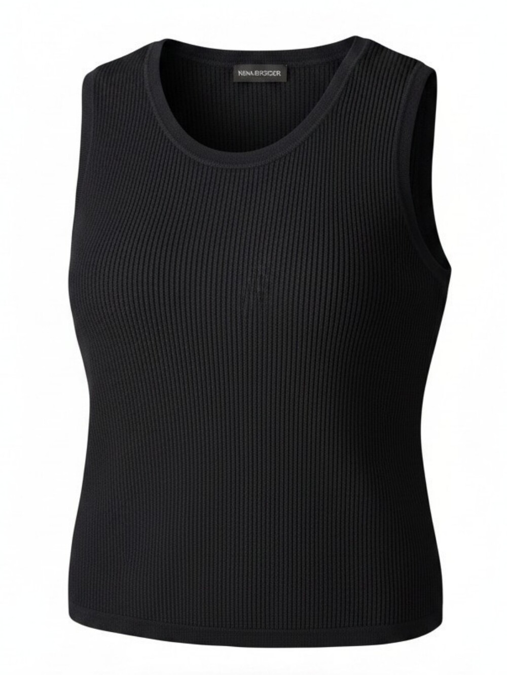 NINA PARKER | Black Ribbed Sweater Knit Tank Vest Shell Top | Approx XL